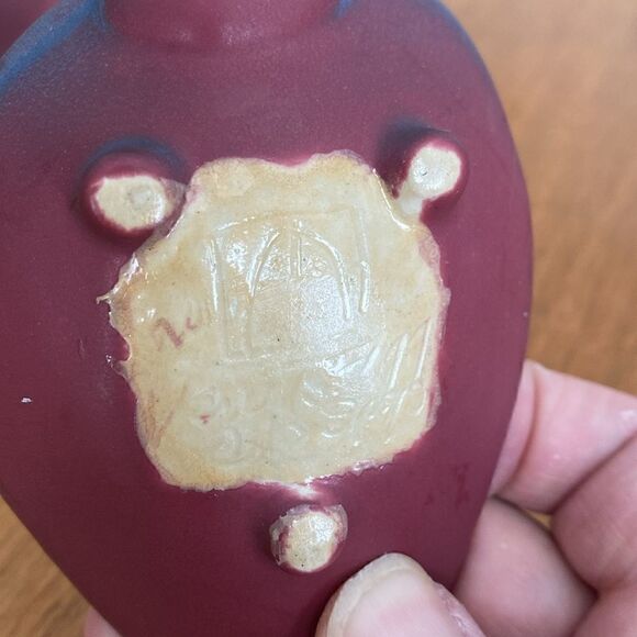 Rare Van Briggle mulberry glazed candle holders - Picture 4 of 5